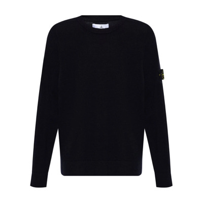 Blauwe Compass Sweater Ronde Hals Stone Island , Blue , Heren