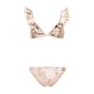 Bloemenprint Gehaakte Rand Bikini Set Zimmermann , Multicolor , Dames