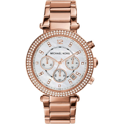 Chronograaf Roségoud Roestvrijstalen Horloge Michael Kors , Pink , Dames