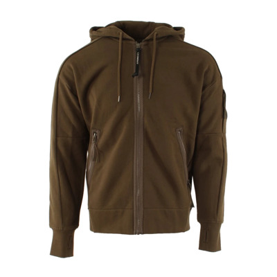 Diagonaal Fleece Zip-through Vest voor Heren C.p. Company , Brown , Heren