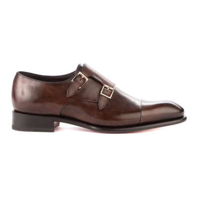 Donkerbruine Double Monks Business Schoenen Santoni , Brown , Heren