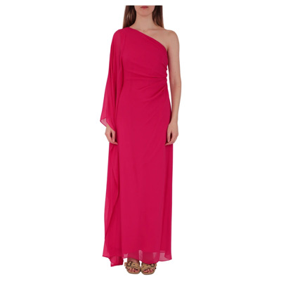 Eén-schouder zijden georgette maxi jurk Max Mara , Pink , Dames