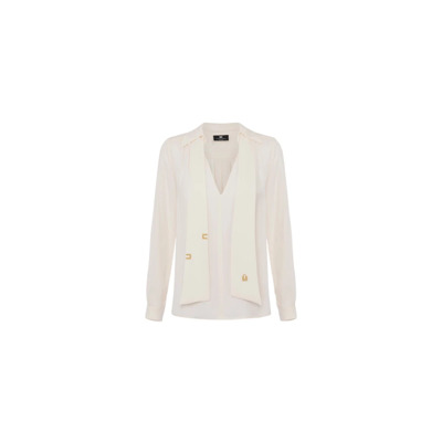 Elegante Witte Blouse Elisabetta Franchi , White , Dames