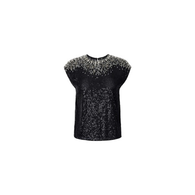 Geborduurde Blouse Elisabetta Franchi , Black , Dames