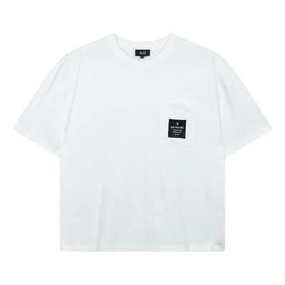 Gebreid Label T-Shirt Losse Pasvorm Alix The Label , White , Dames