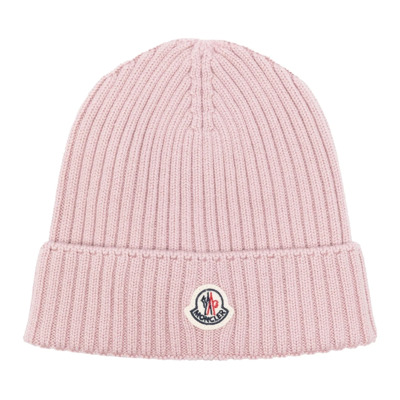 Gebreide Beanie Muts Moncler , Pink , Dames