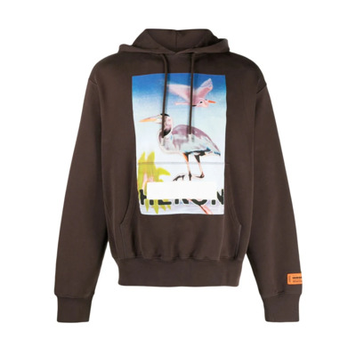 Gecensureerde Logo Hoodie Bruin/Paarse Sweatshirt Heron Preston , Brown , Heren