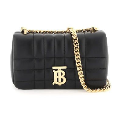 Gewatteerde Leren Lola Mini Tas Burberry , Black , Dames