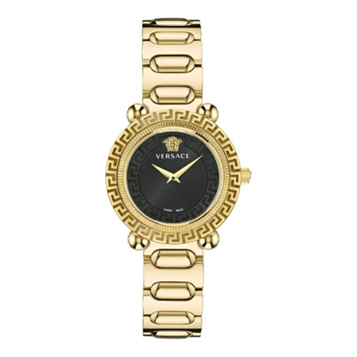 Gouden Stoffen Horloge Versace , Yellow , Dames