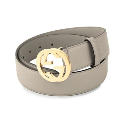 Grijs Leren Moon Model Riem Gucci , Gray , Heren