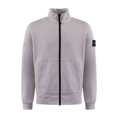 Heren Zip Up LogoPatch Sweater Paars Stone Island , Purple , Heren