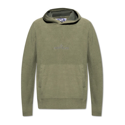 Hoodie met zak Stone Island , Green , Heren