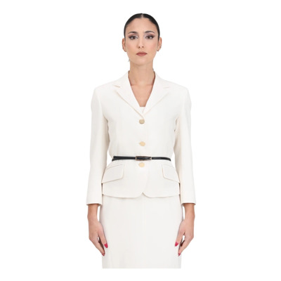 Ivoor jas met gouden knopen Max Mara , White , Dames