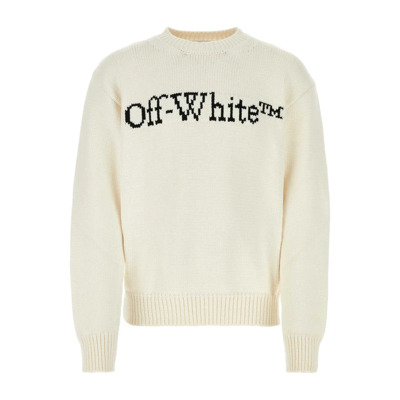 Ivory Katoenmix Trui Off White , White , Heren