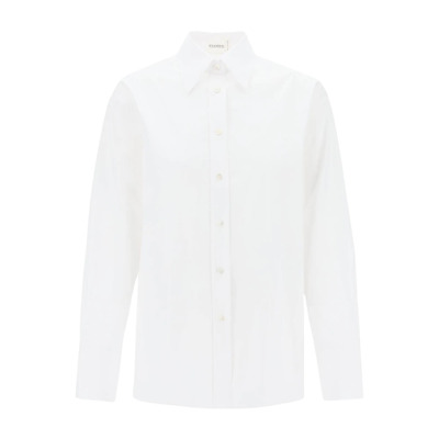 Klassieke Witte Button-Up Overhemd Closed , White , Dames