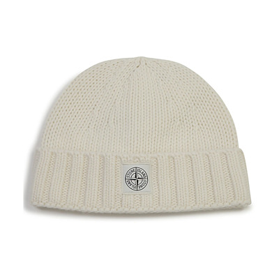 Kompas Wol Baret Witte Hoed Stone Island , White , Heren