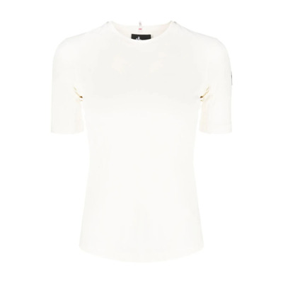 Logo Print Stretch Jersey T-Shirt Moncler , White , Dames