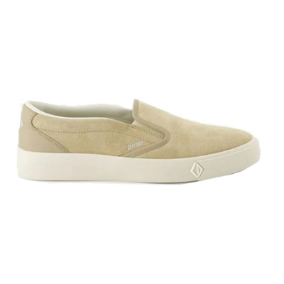 Luxe Leren Slip-On Sneakers Dior , Beige , Heren