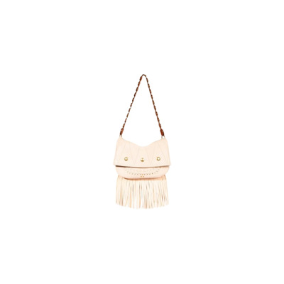 Mini Fringed Leren Tas Jérôme Dreyfuss , Beige , Dames