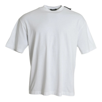 Off White Katoenen Ronde Hals T-shirt Balenciaga , White , Heren