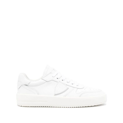 Optisch Witte Leren Sneakers Philippe Model , White , Dames