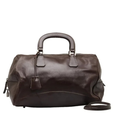 Pre-owned Leather prada-bags Prada Vintage , Brown , Dames