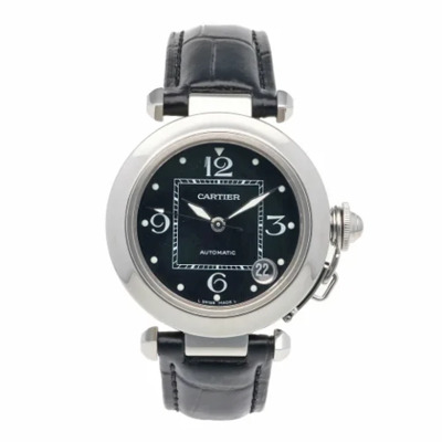 Pre-owned Stainless Steel watches Cartier Vintage , Black , Dames