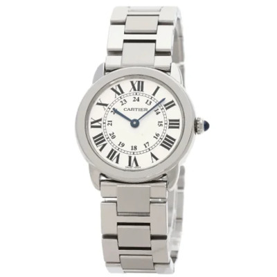 Pre-owned Stainless Steel watches Cartier Vintage , White , Dames