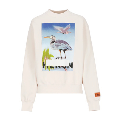 Roze Katoenen Sweatshirt met Contrasterende Print Heron Preston , Pink , Dames