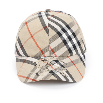 Sand Check Baseball Hat Burberry , Beige , Heren