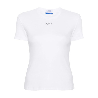 Stempelstijl Wit Zwart Off White , White , Dames