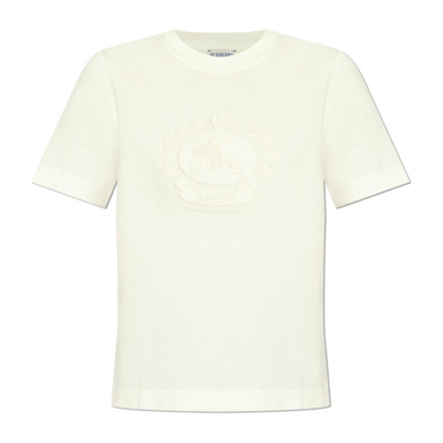 T-shirt met logo Burberry , White , Dames