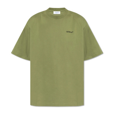 T-shirt met logo Off White , Green , Heren