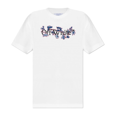 T-shirt met logo Off White , White , Dames