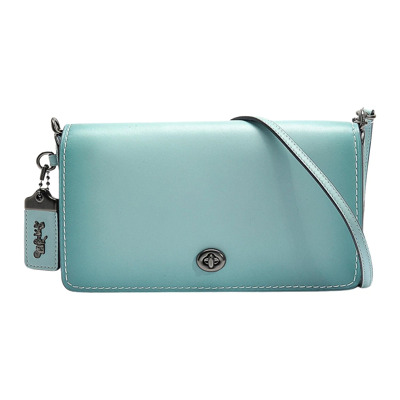 Turquoise Leren Schoudertas Coach , Green , Dames