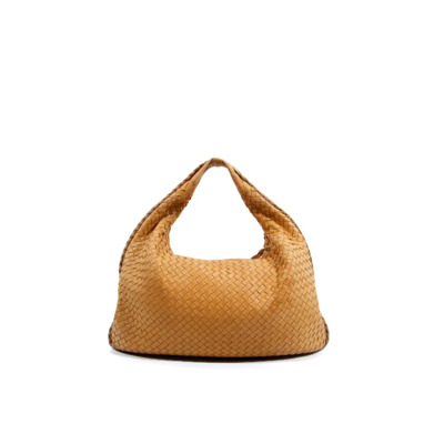 Tweedehands Oranje Leren Bottega Veneta Hobo Tas Bottega Veneta Vintage , Orange , Dames