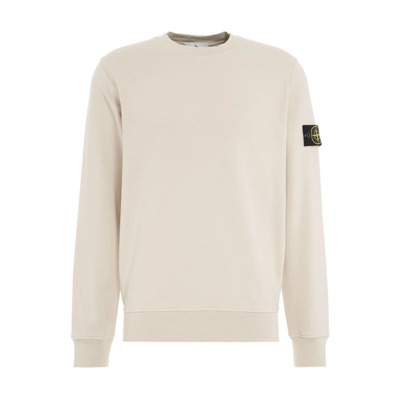 Veelzijdige Sweater met Afneembare Logo Patch Stone Island , Beige , Heren