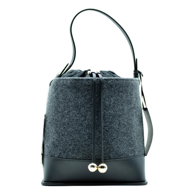 Vilt en leren emmer tas Max Mara , Black , Unisex