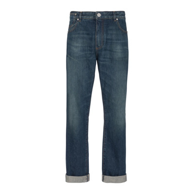 Vintage straight-leg jeans Balmain , Blue , Heren