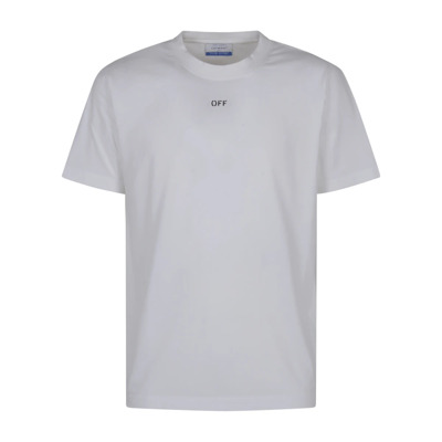 Wit Stempel Slim Tee Shirt Off White , White , Heren