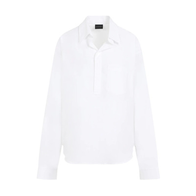 Witte Katoenen Shirt Damesmode Balenciaga , White , Dames