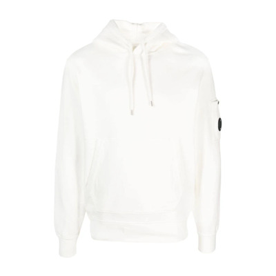 Witte Trui met Oblo Logo-Patch Hoodie C.p. Company , White , Heren