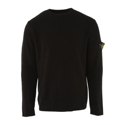 XL Zwarte Katoenen Trui voor Heren Stone Island , Black , Heren