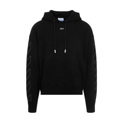 Zwart Wit Stitch Arr Skate Hoodie Off White , Black , Heren