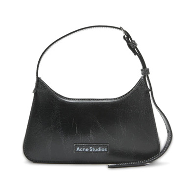 Zwarte Micro Platt Leren Schoudertas Acne Studios , Black , Dames