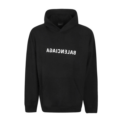 Zwarte Mirror Katoenen Hoodie Balenciaga , Black , Heren