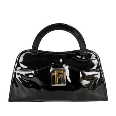 Zwarte leren Fendi tas Fendi Vintage , Black , Dames