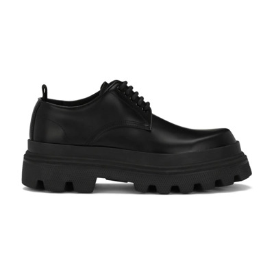 Zwarte platte schoenen voor heren - Mocassino Derby stijl Dolce & Gabbana , Black , Heren