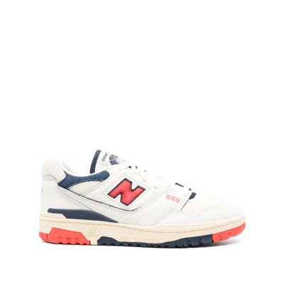 550 Sneakers Off White Navy Red New Balance , Multicolor , Heren