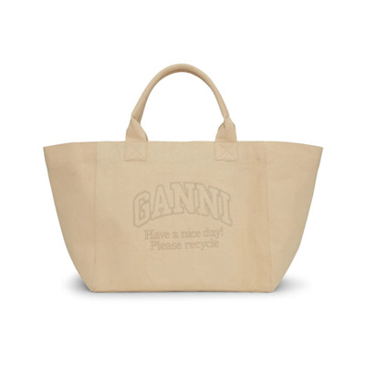 Almond Milk Shopper Tas Ganni , Beige , Dames